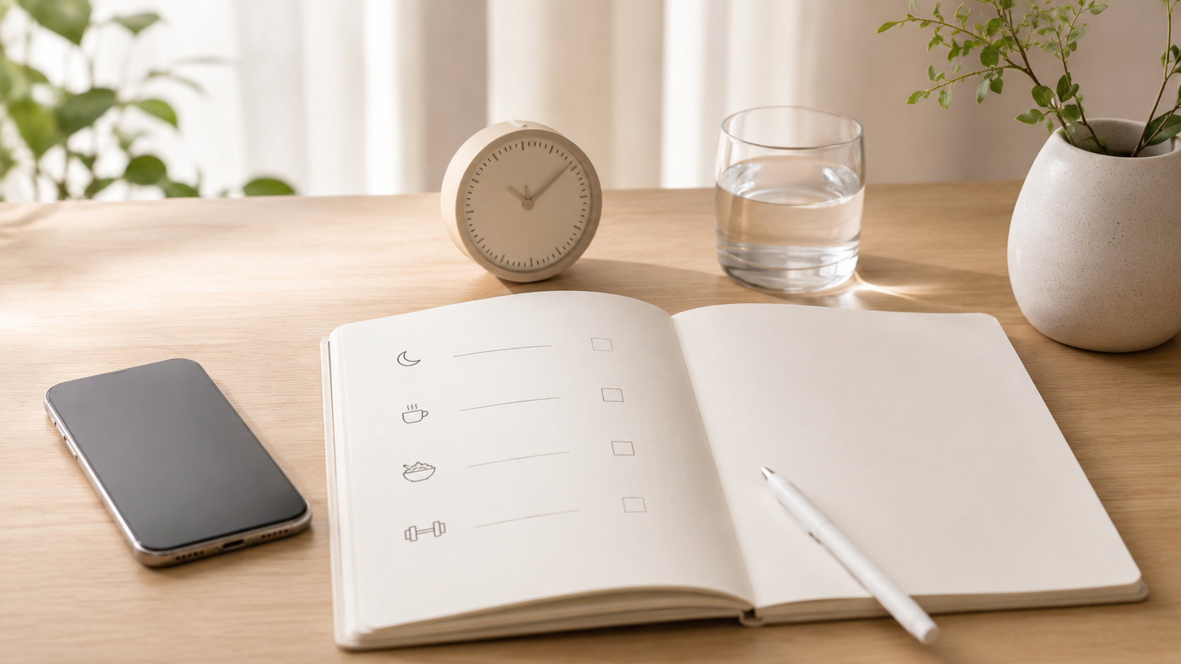 수면 시간과 카페인·식사·운동 시간을 기록하는 다이어트 불면증 수면일지